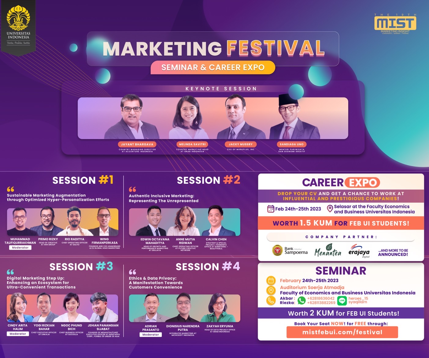 The 19th MIST FEB UI Presents MARKETING FESTIVAL Seminar & Career Expo